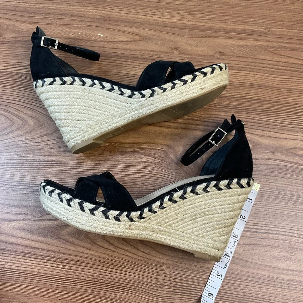 Circus by Sam Edelman Black Wedge Sandals size 8.5 twine